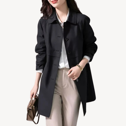 VogeLuxe | Trench-coat mi-long élégant pour femme 1
