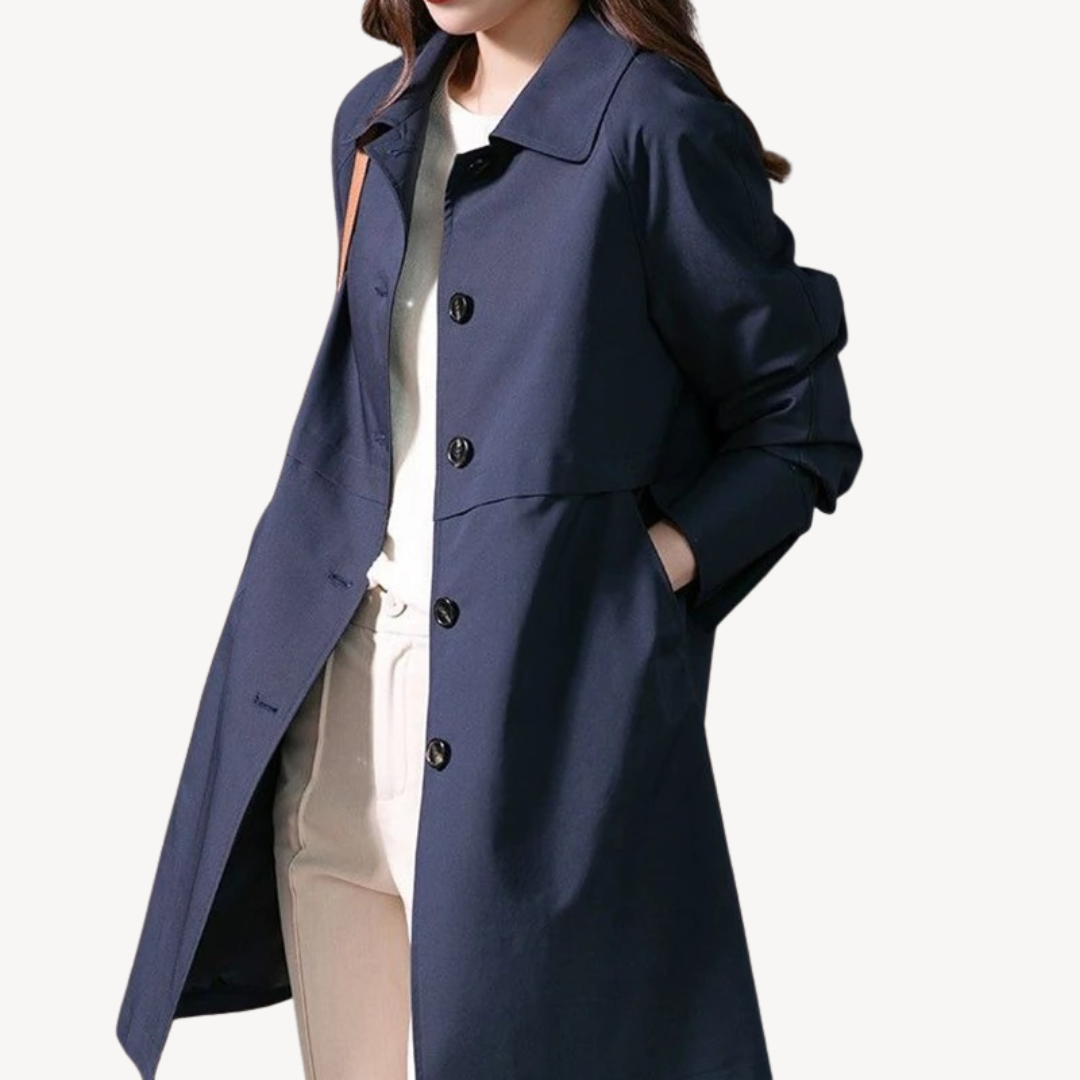 VogeLuxe | Trench-coat mi-long élégant pour femme 2