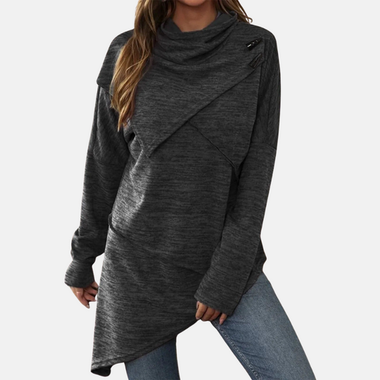 Robe asymétrique femme avec col rond élégant - PanierRoyale