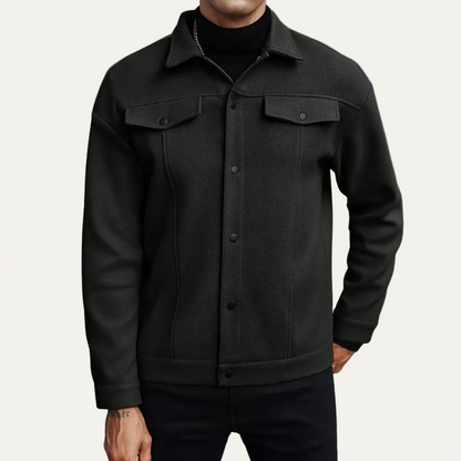 VogeLuxe | Veste-chemise classique pour homme en laine mélangée 4