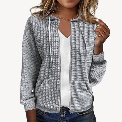 Veste femme décontractée avec capuche molletonnée