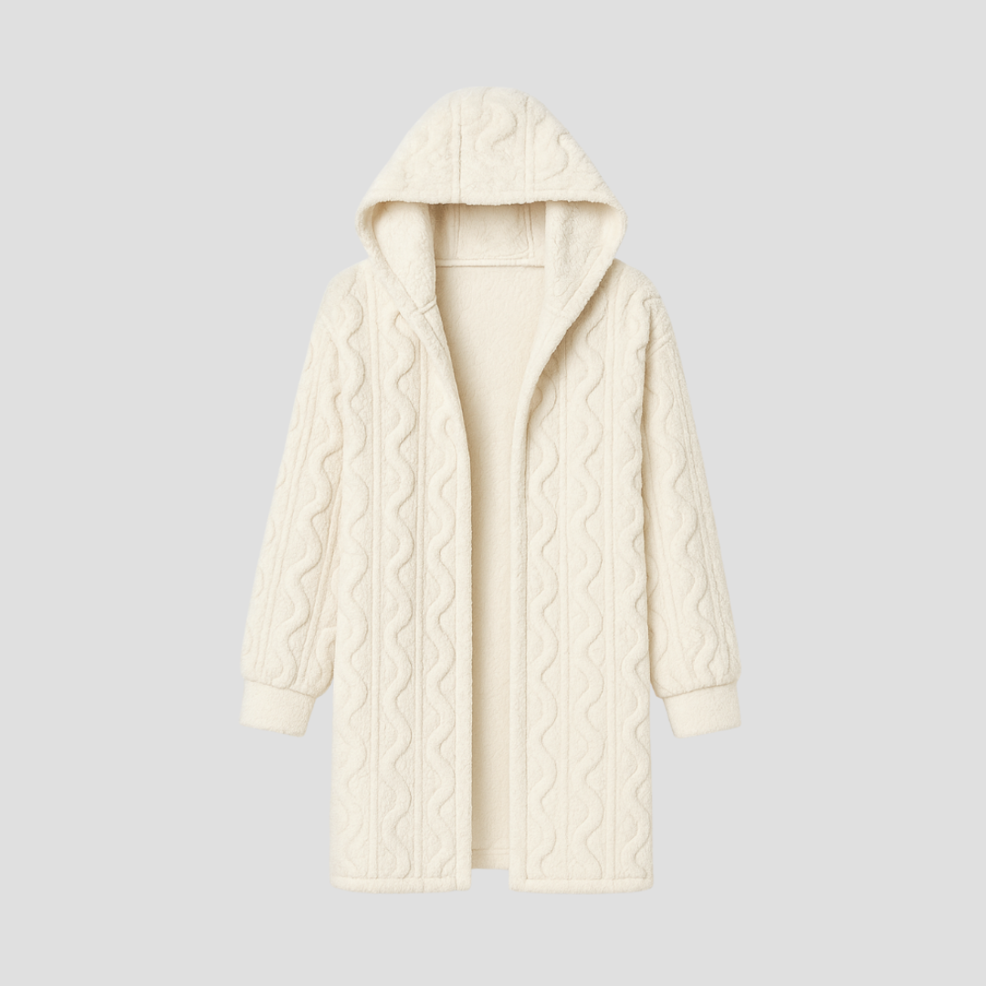 VogeLuxe | Veste à capuche en fausse fourrure torsadée pour femme 1