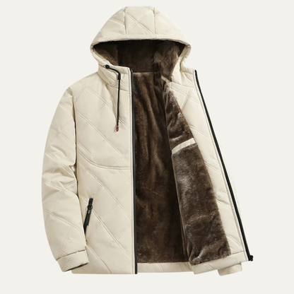 VogeLuxe | Veste à capuche matelassée en peluche pour homme 10