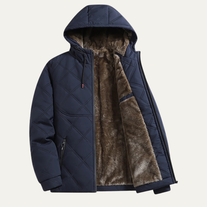VogeLuxe | Veste à capuche matelassée en peluche pour homme 11