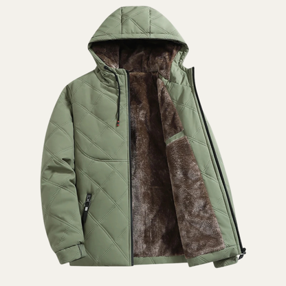 VogeLuxe | Veste à capuche matelassée en peluche pour homme 13