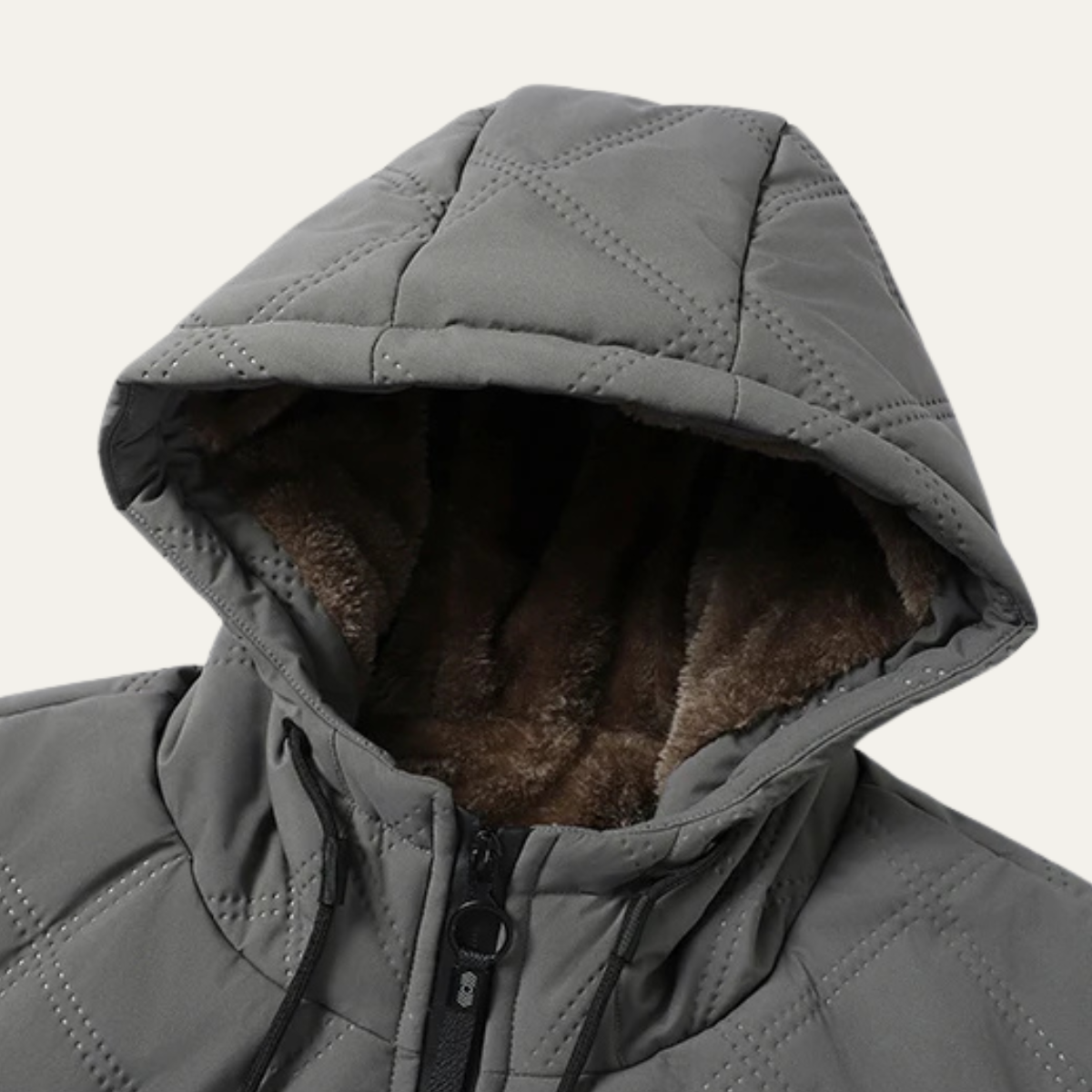 VogeLuxe | Veste à capuche matelassée en peluche pour homme 3
