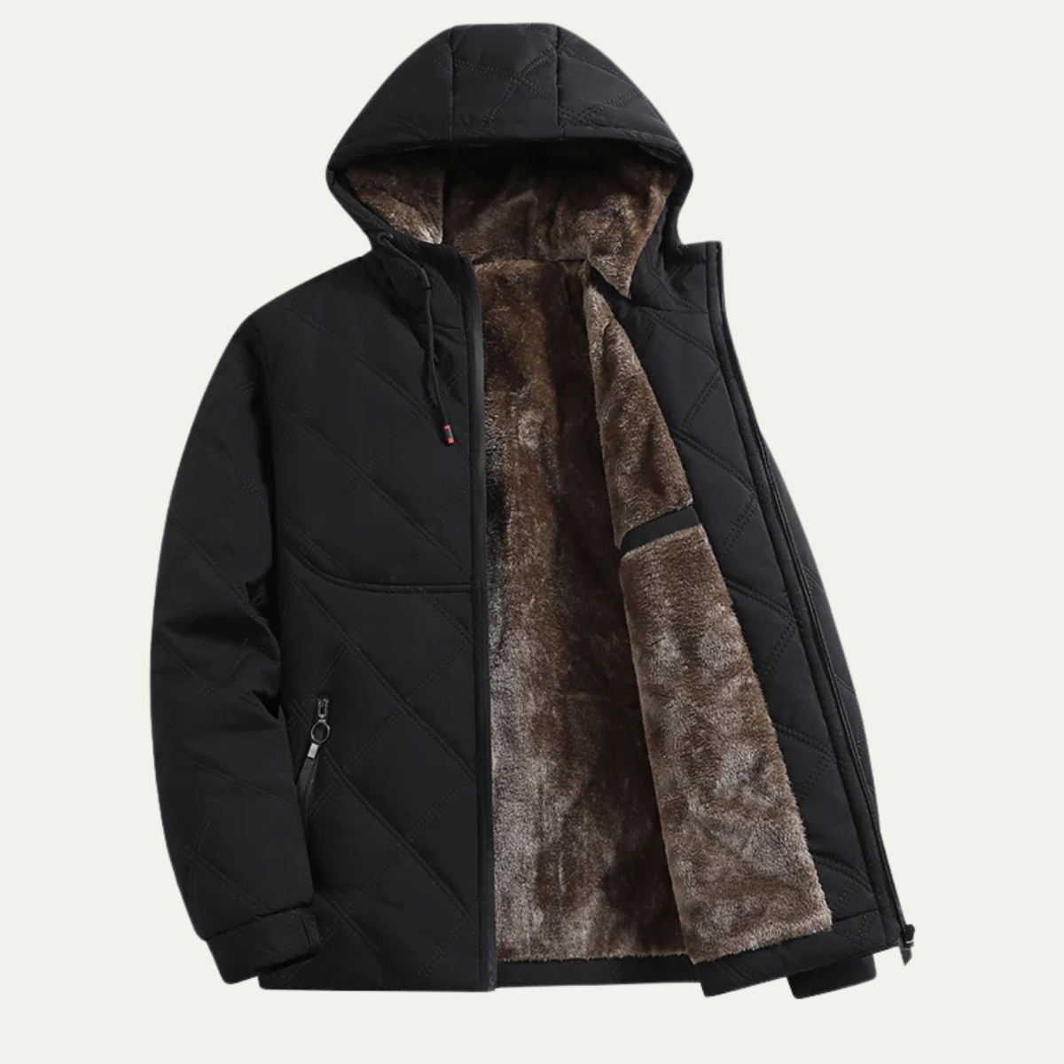 Veste à capuche polaire épaisse et chaude pour homme