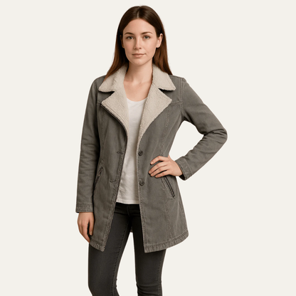 Veste Sherpa Femme Doublée avec Boutons