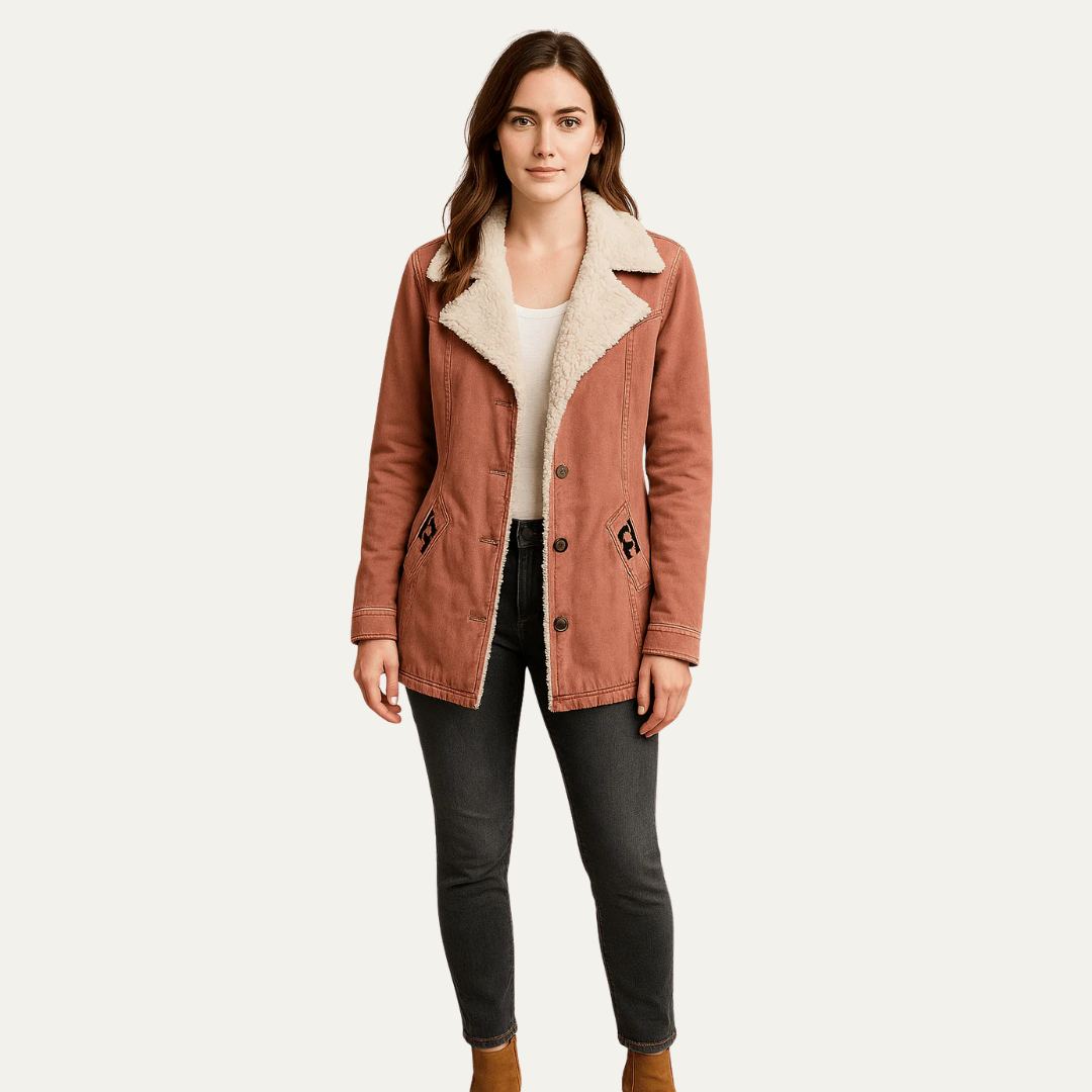 Veste Sherpa Femme Doublée avec Boutons