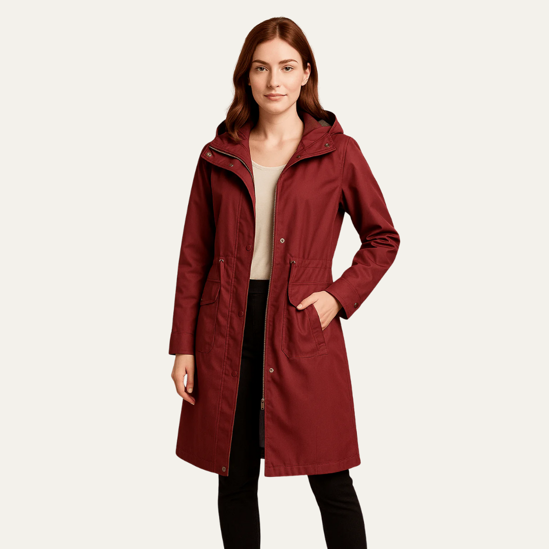 Veste parka femme à capuche ajustable et cordon de serrage - PanierRoyale