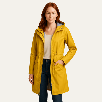Veste parka femme à capuche ajustable et cordon de serrage