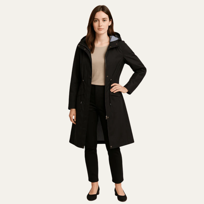 Veste parka femme à capuche ajustable et cordon de serrage
