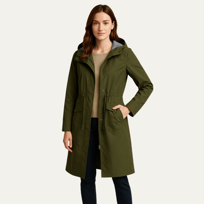 Veste parka femme à capuche ajustable et cordon de serrage