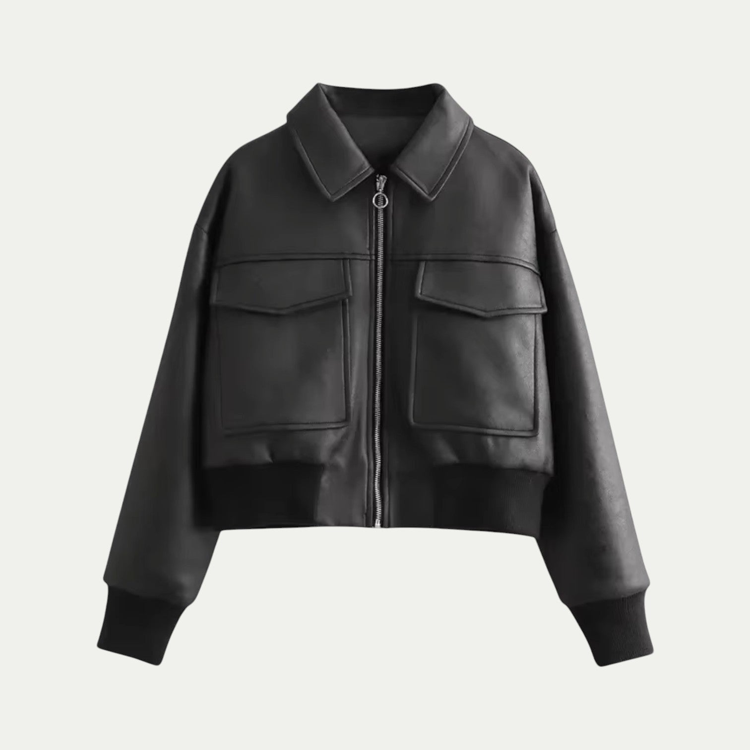 Veste cuir femme courte et élégante - PanierRoyale