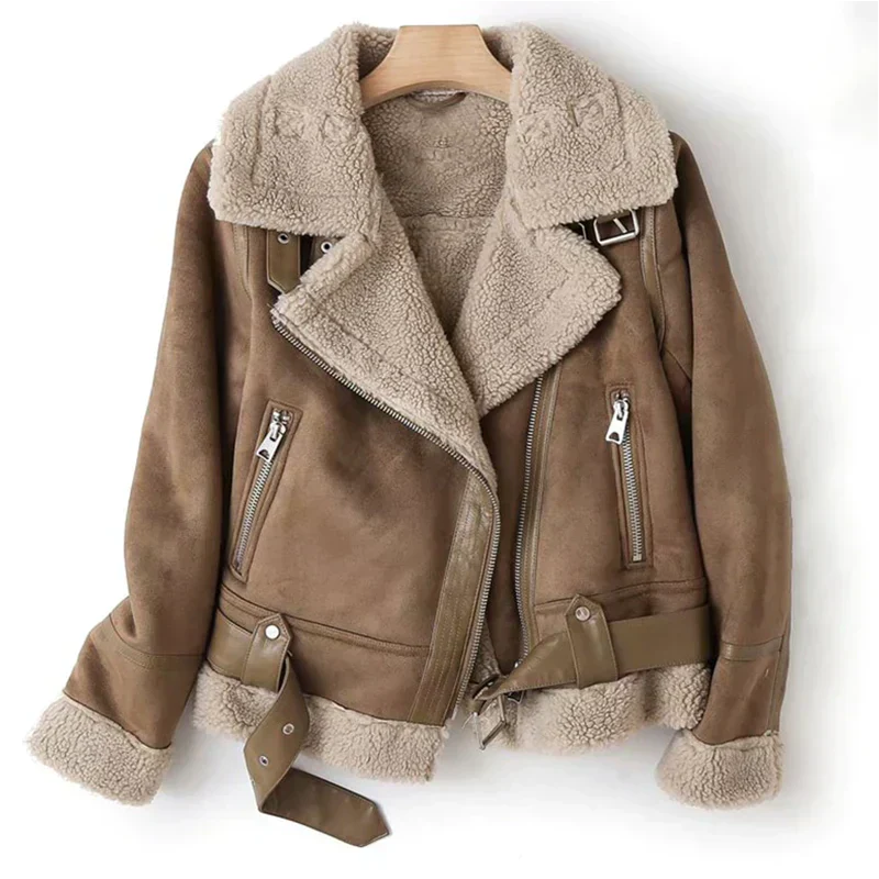 Veste aviateur en cuir doux pour femme - PanierRoyale