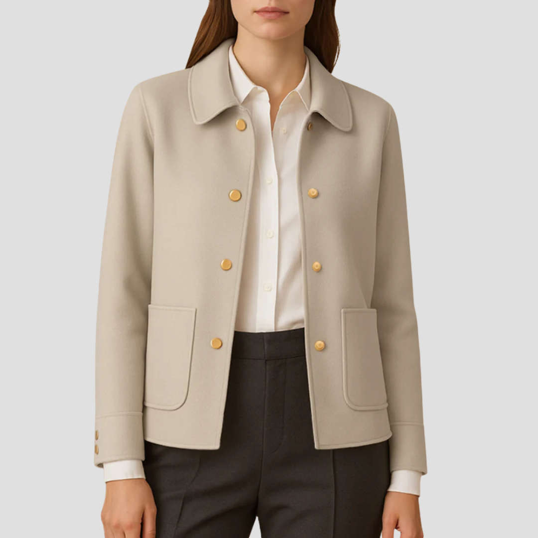 Veste blazer femme élégante à boutons dorés - PanierRoyale