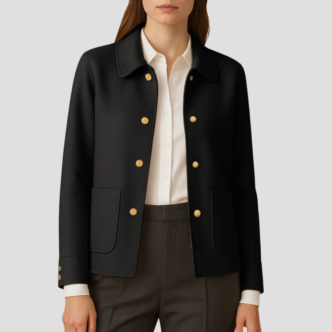 Veste blazer femme élégante à boutons dorés
