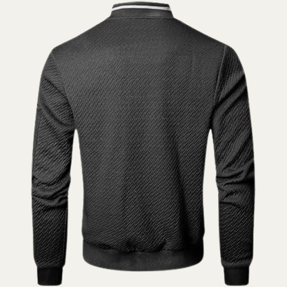 VogeLuxe | Veste bomber à col rayé pour homme 1