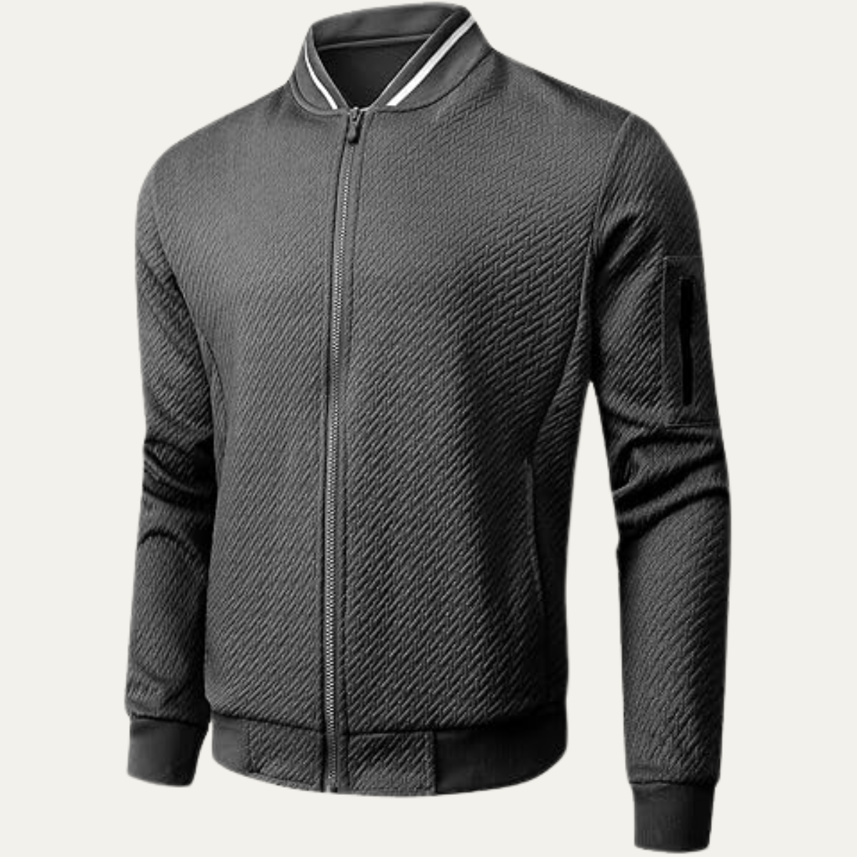 VogeLuxe | Veste bomber à col rayé pour homme 2