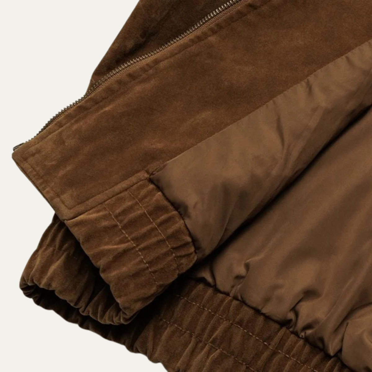 VogeLuxe | Veste bomber carrée en daim pour homme 6