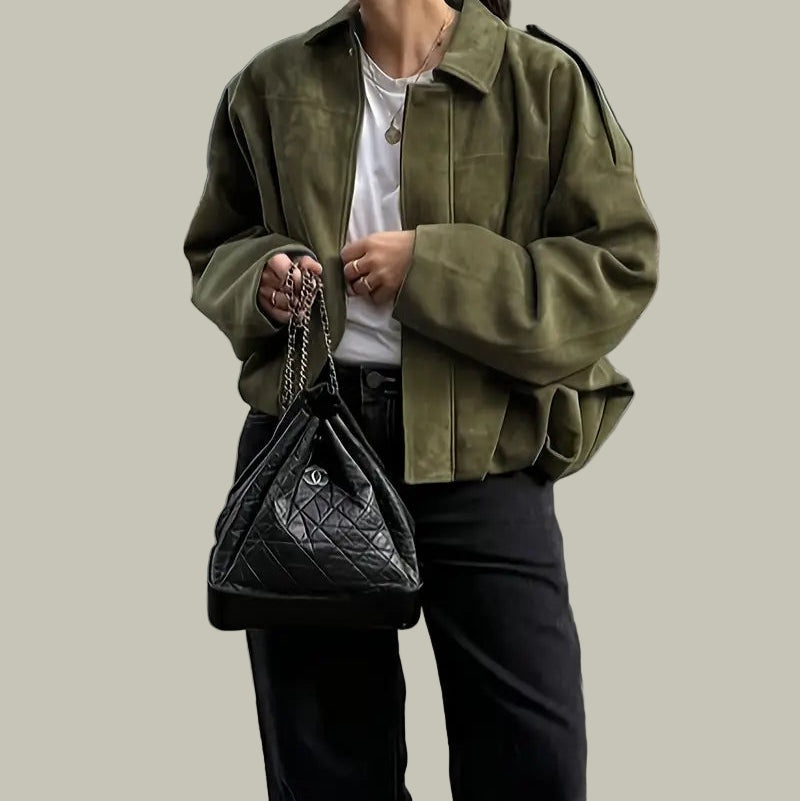 VogeLuxe | Veste bomber courte oversize pour femme 1