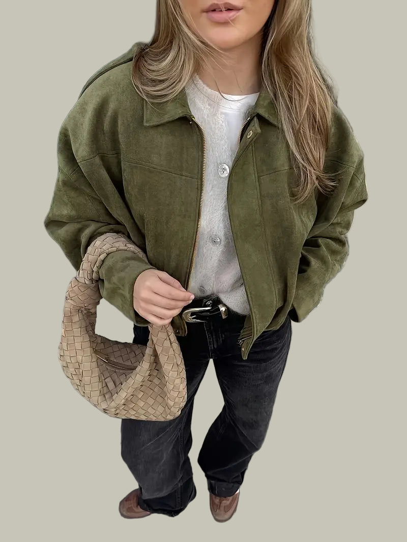 VogeLuxe | Veste bomber courte oversize pour femme 2