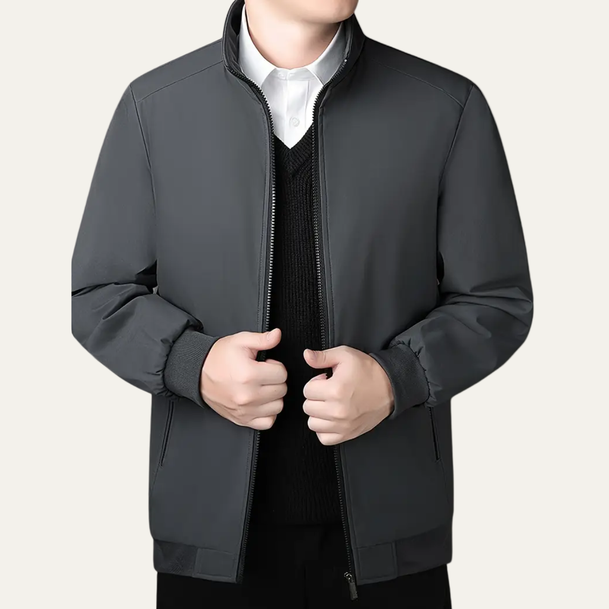 VogeLuxe | Veste bomber décontractée à fermeture éclair pour homme 0