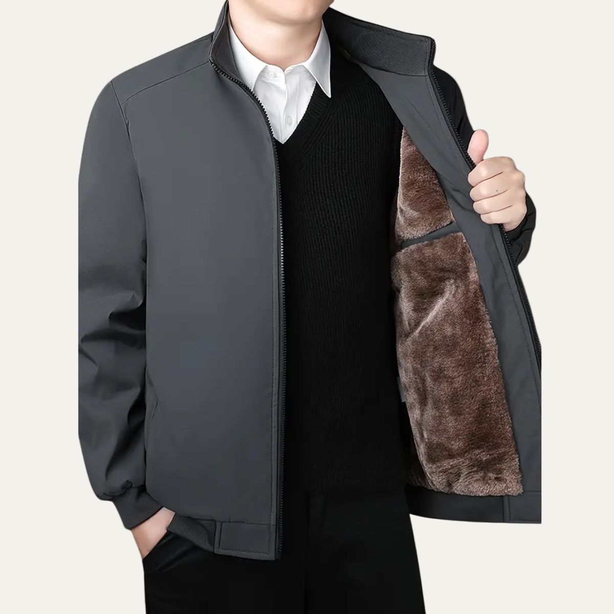 VogeLuxe | Veste bomber décontractée à fermeture éclair pour homme 2