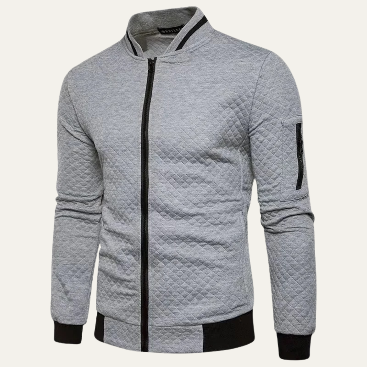 VogeLuxe | Veste bomber matelassée à col rayé pour homme 4