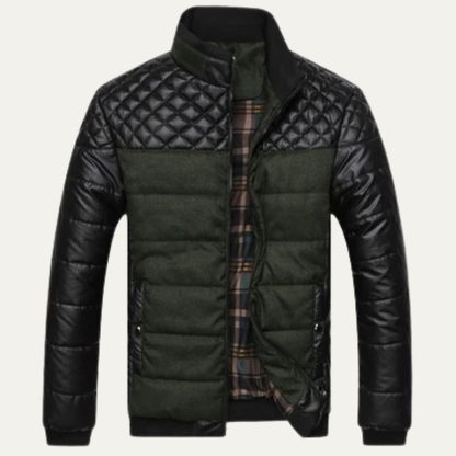 Veste bomber matelassée noir et gris pour homme - PanierRoyale