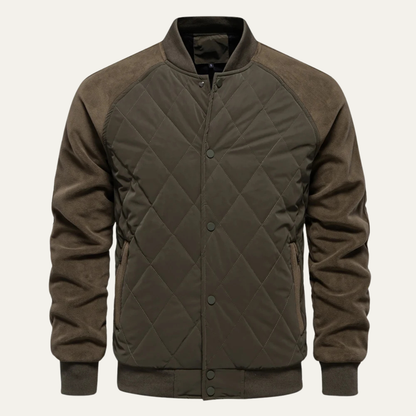 Blouson Bomber Matelassé Noir et Rouge - PanierRoyale