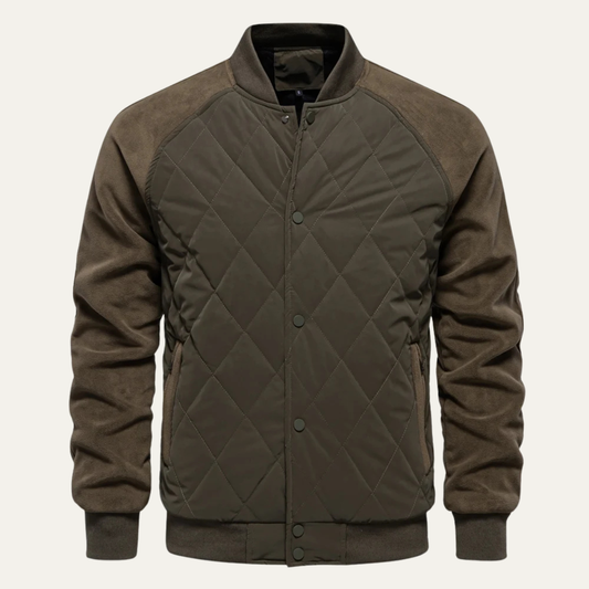 Blouson Bomber Matelassé Noir et Rouge - PanierRoyale