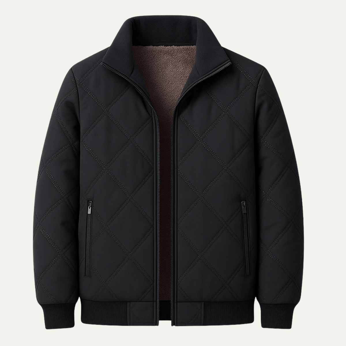 VogeLuxe | Veste bomber matelassée en fausse fourrure pour homme 1