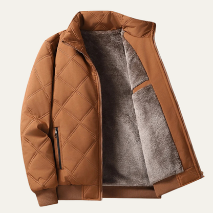 VogeLuxe | Veste bomber matelassée en fausse fourrure pour homme 4