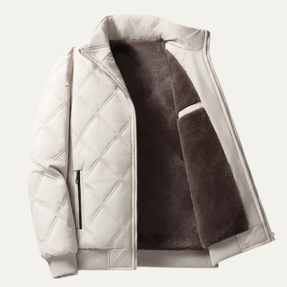 VogeLuxe | Veste bomber matelassée en fausse fourrure pour homme 5