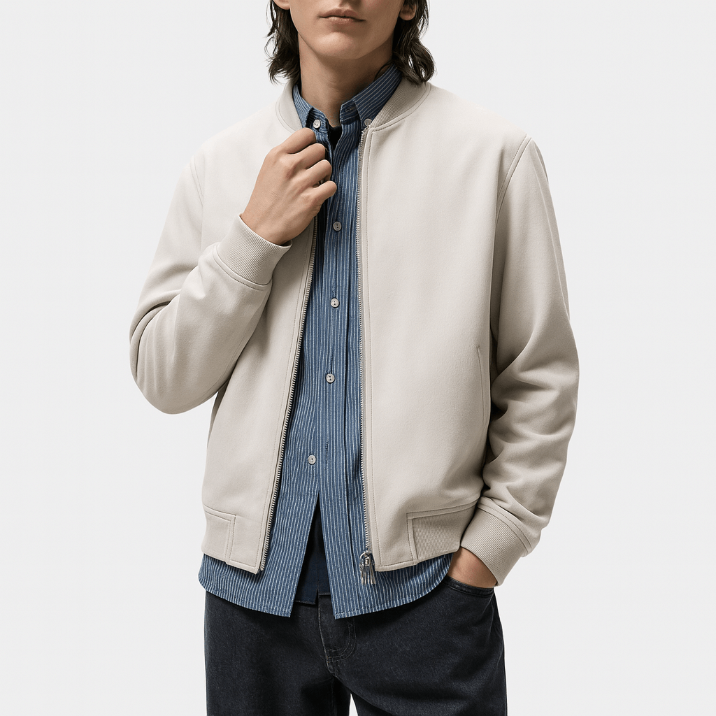 VogeLuxe | Veste bomber rétro en cuir pour homme 2