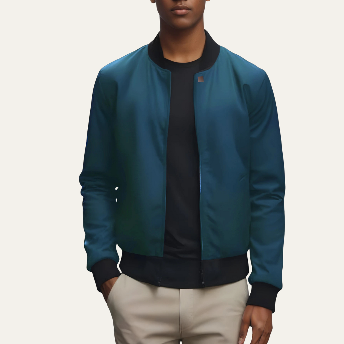 VogeLuxe | Veste bomber zippée minimaliste et légère pour homme 2