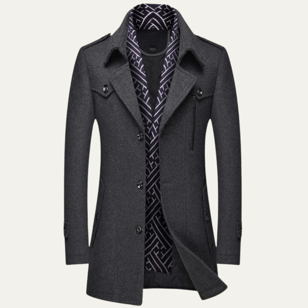 Veste caban classique pour homme avec col montant