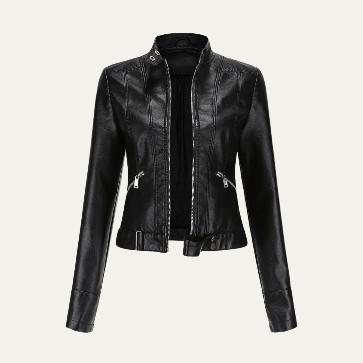 VogeLuxe | Veste cintrée en similicuir pour femme 0