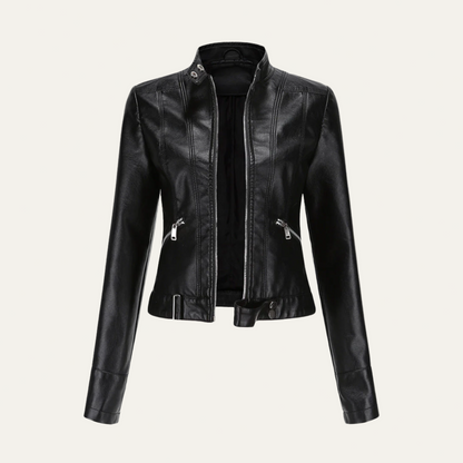 VogeLuxe | Veste cintrée en similicuir pour femme 0