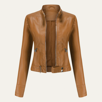 VogeLuxe | Veste cintrée en similicuir pour femme 1