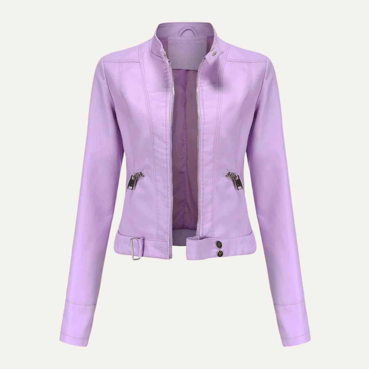 Veste en cuir synthétique femme élégante et ajustée