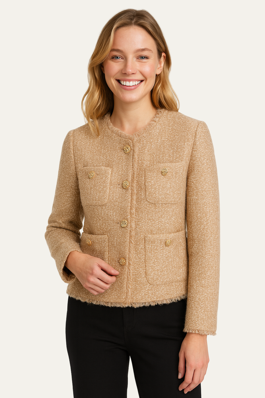 VogeLuxe | Veste courte élégante en tweed pour femme 1