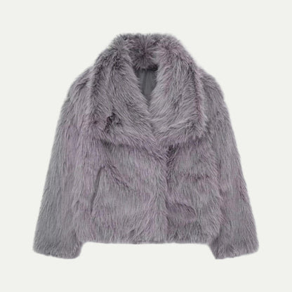 Veste Femme Courte en Fourrure Synthétique Douce