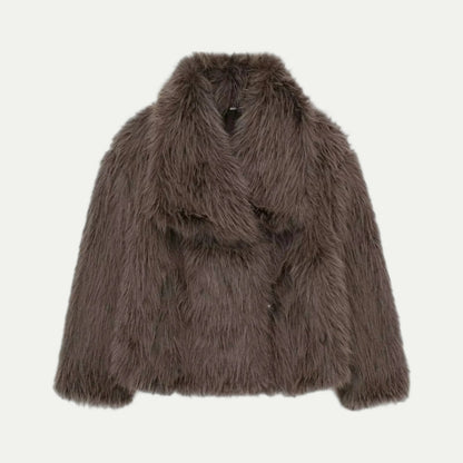 Veste Femme Courte en Fourrure Synthétique Douce