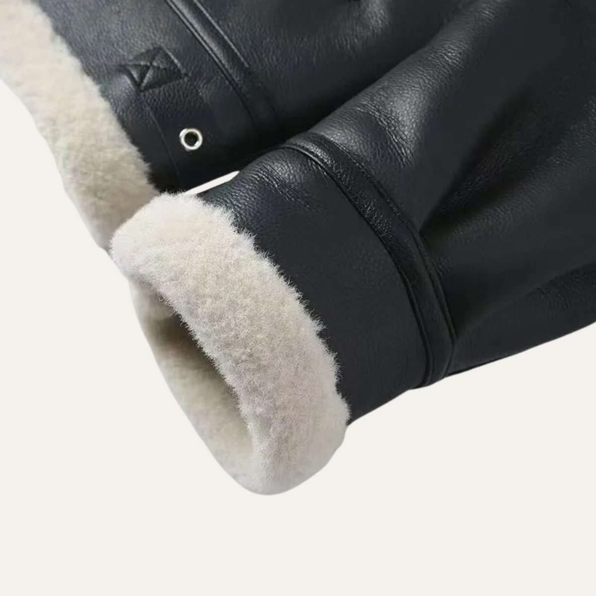 VogeLuxe | Veste d'aviateur d'hiver doublée en peau de mouton retournée pour homme 4