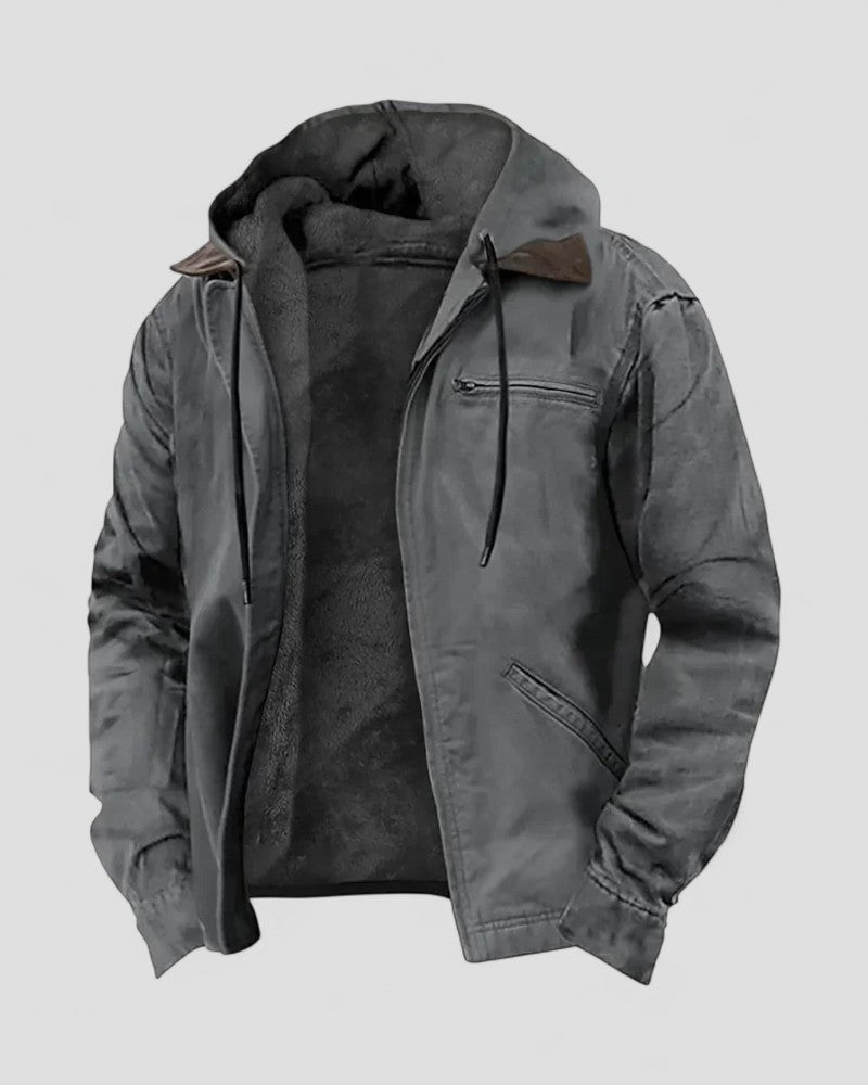 VogeLuxe | Veste d'hiver à capuche doublée polaire pour homme 0