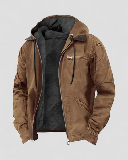 VogeLuxe | Veste d'hiver à capuche doublée polaire pour homme 1