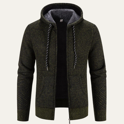 VogeLuxe | Veste d'hiver à capuche zippée en sherpa pour homme 2