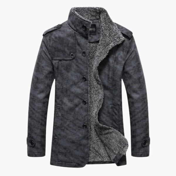 VogeLuxe | Veste d'hiver chaude pour homme avec doublure en fausse fourrure de mouton retournée 0